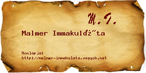 Malmer Immakuláta névjegykártya